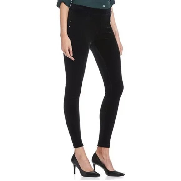 Calvin Klein | Stretch Velvet Leggings in Black Pull On | Size 2X - Picture 1 of 12
